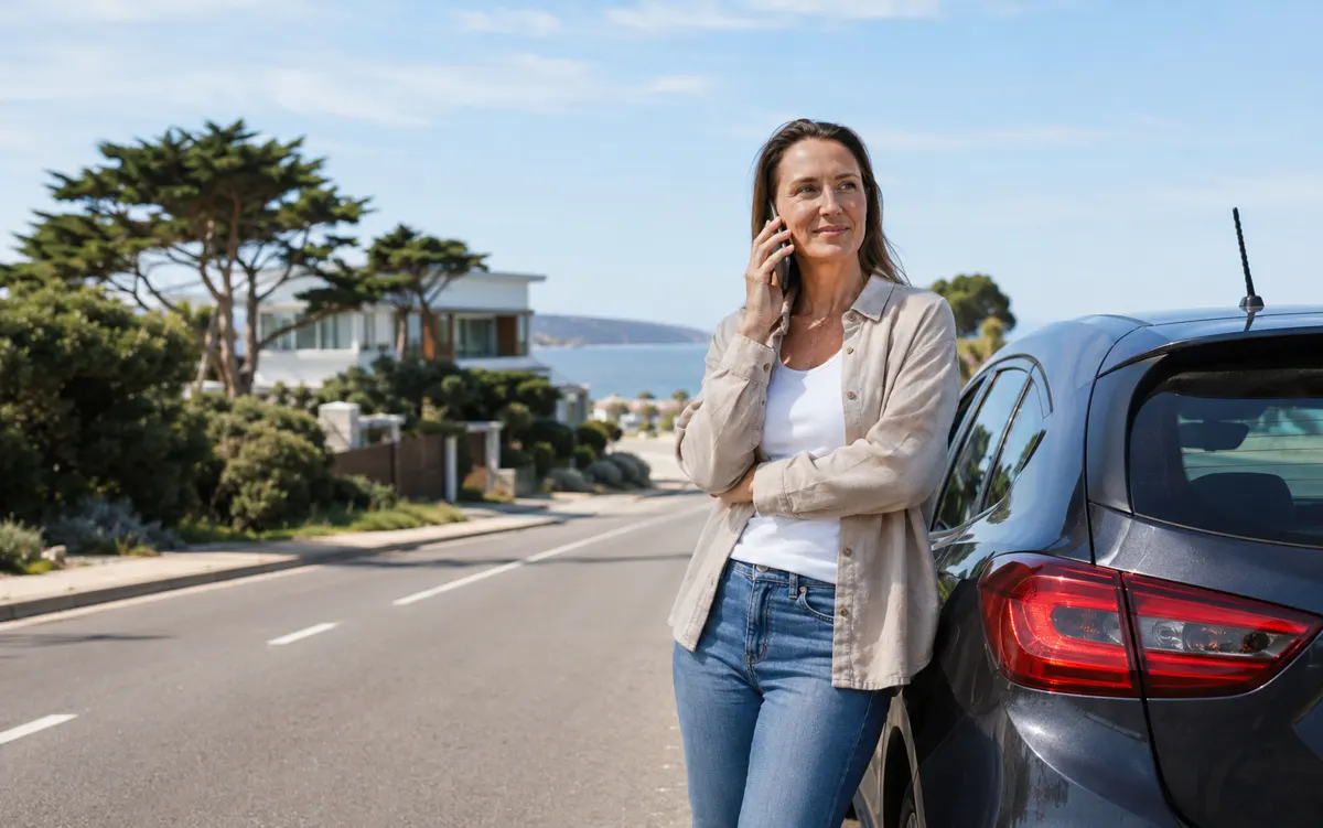 Driver discussing vehicle repair support